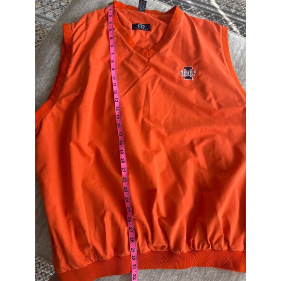 Vintage Illinois Orange V-Neck Sleeveless Windbreaker Pullover Vest Sz 3X Vantag - Picture 8 of 8